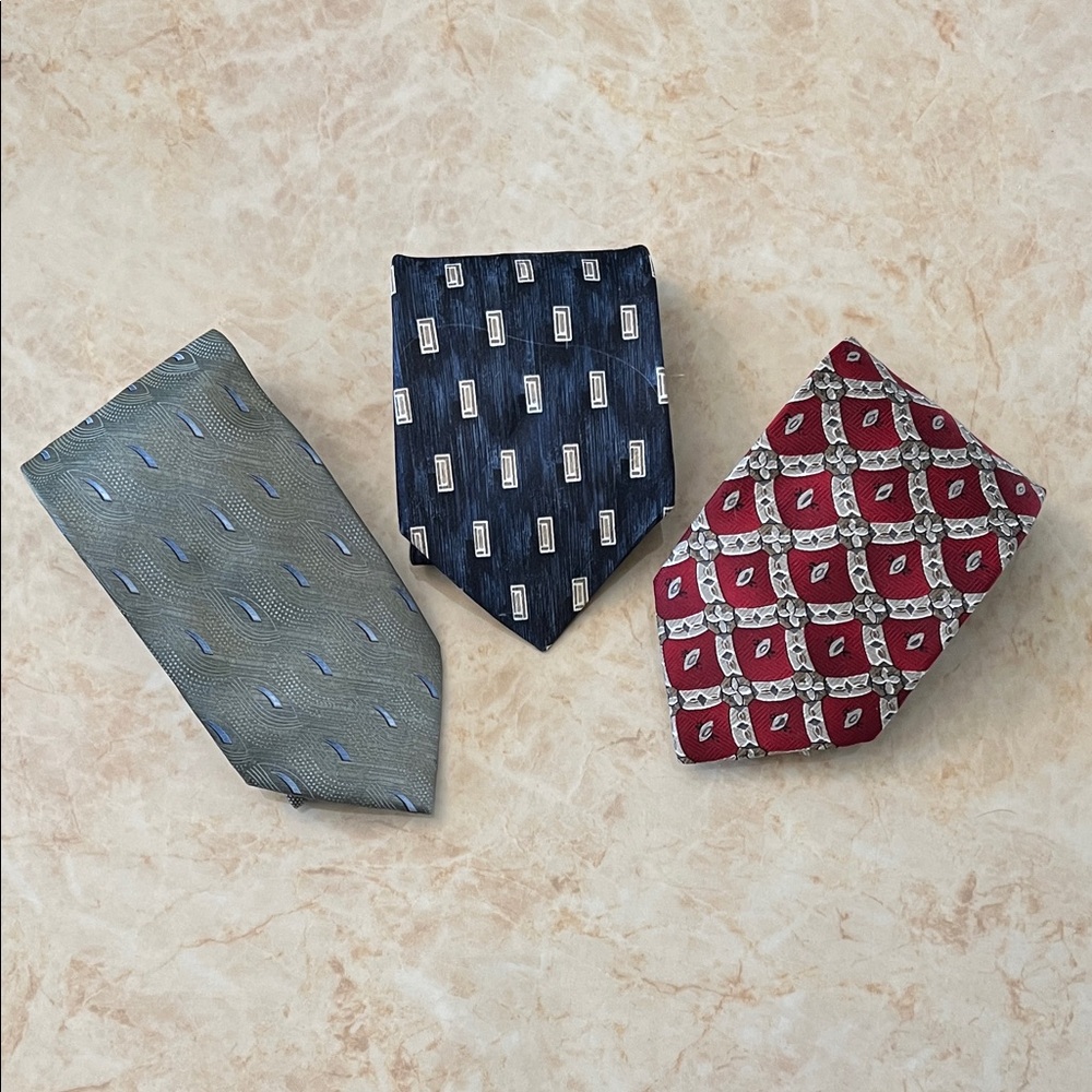 Elegant Men's Tie Set - Blue, Red, Green